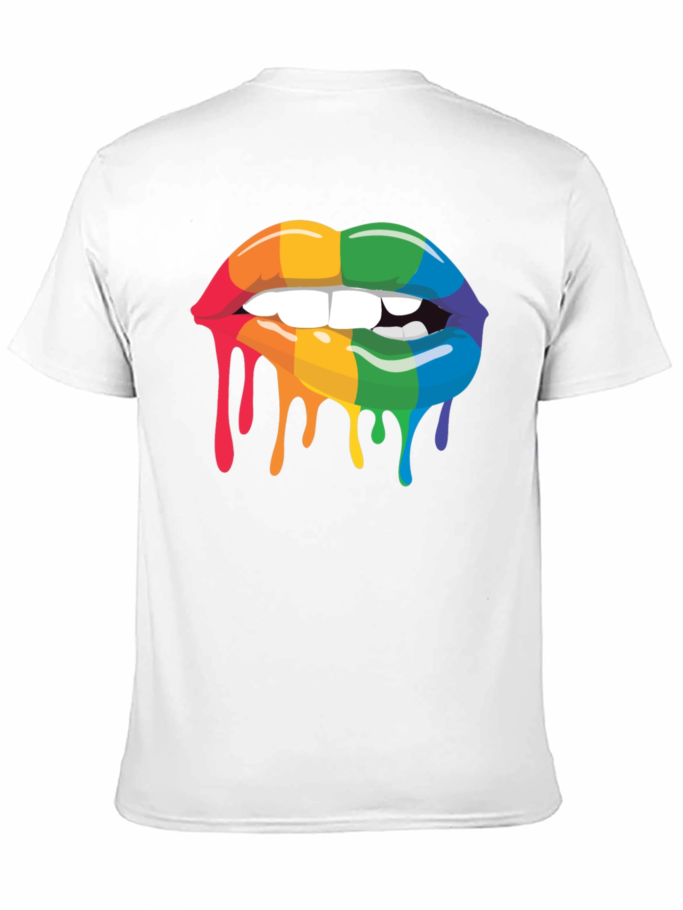 Rainbow Lips Drip Graphic Tee - Pride Apparel