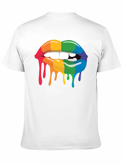 Rainbow Lips Drip Graphic Tee - Pride Apparel
