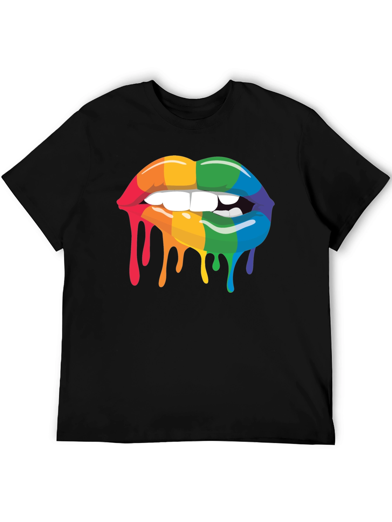 Rainbow Lips Drip Graphic Tee - Pride Apparel