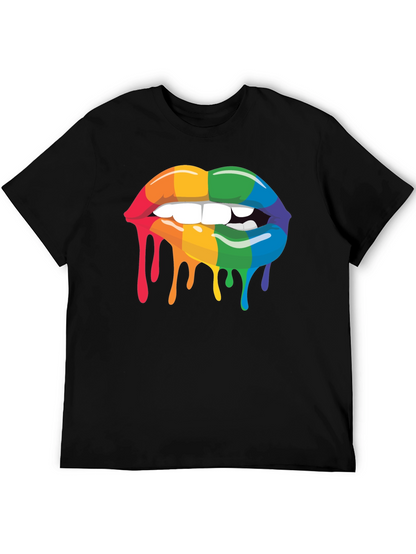 Rainbow Lips Drip Graphic Tee - Pride Apparel
