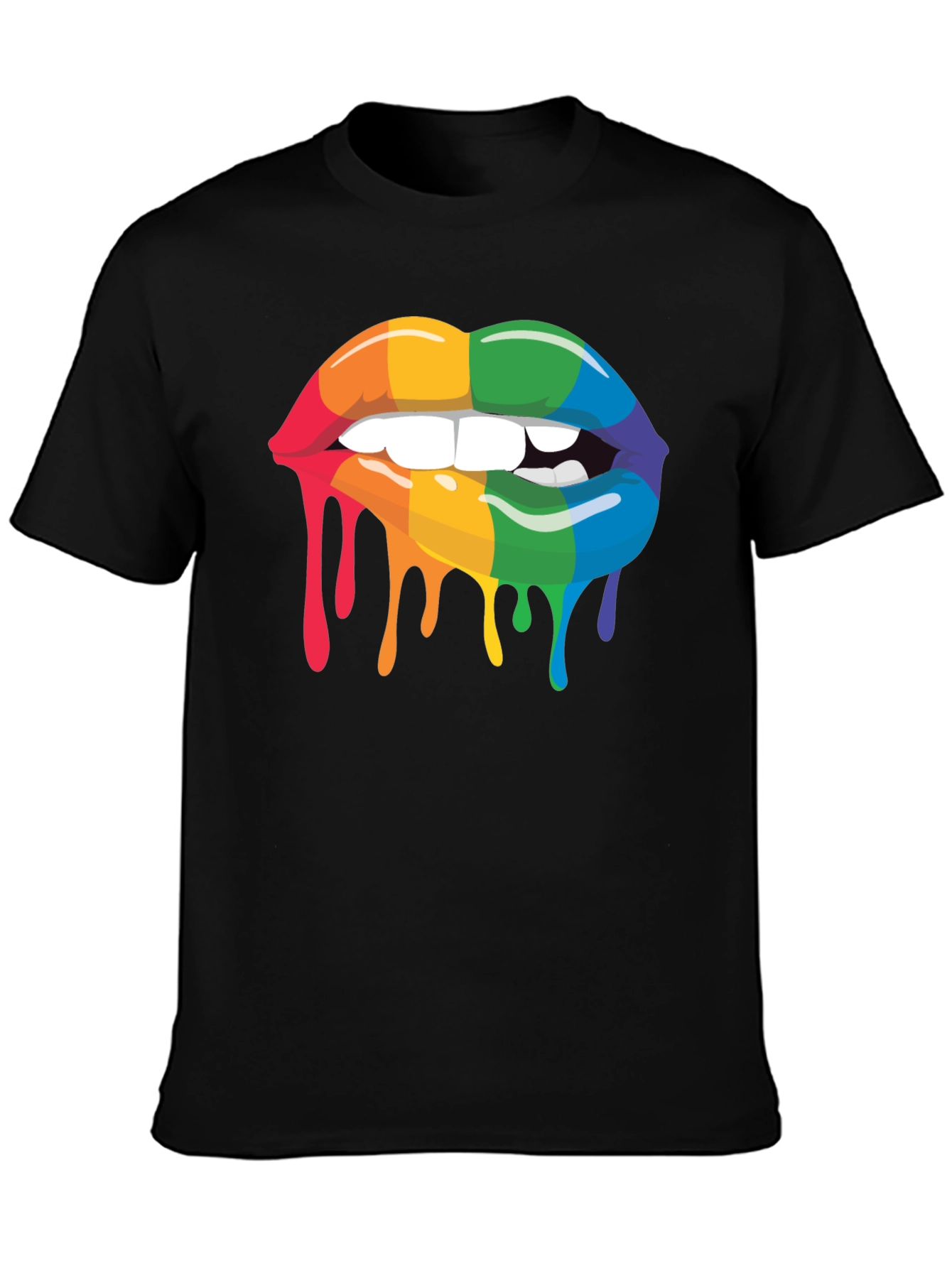 Rainbow Lips Drip Graphic Tee - Pride Apparel