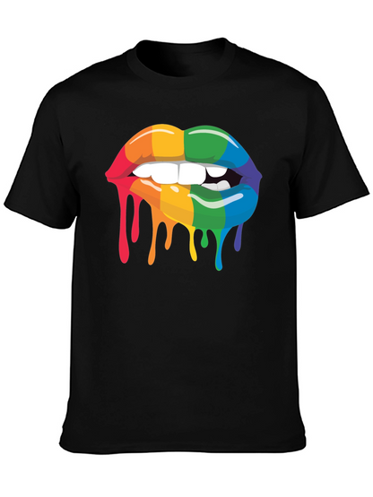 Rainbow Lips Drip Graphic Tee - Pride Apparel