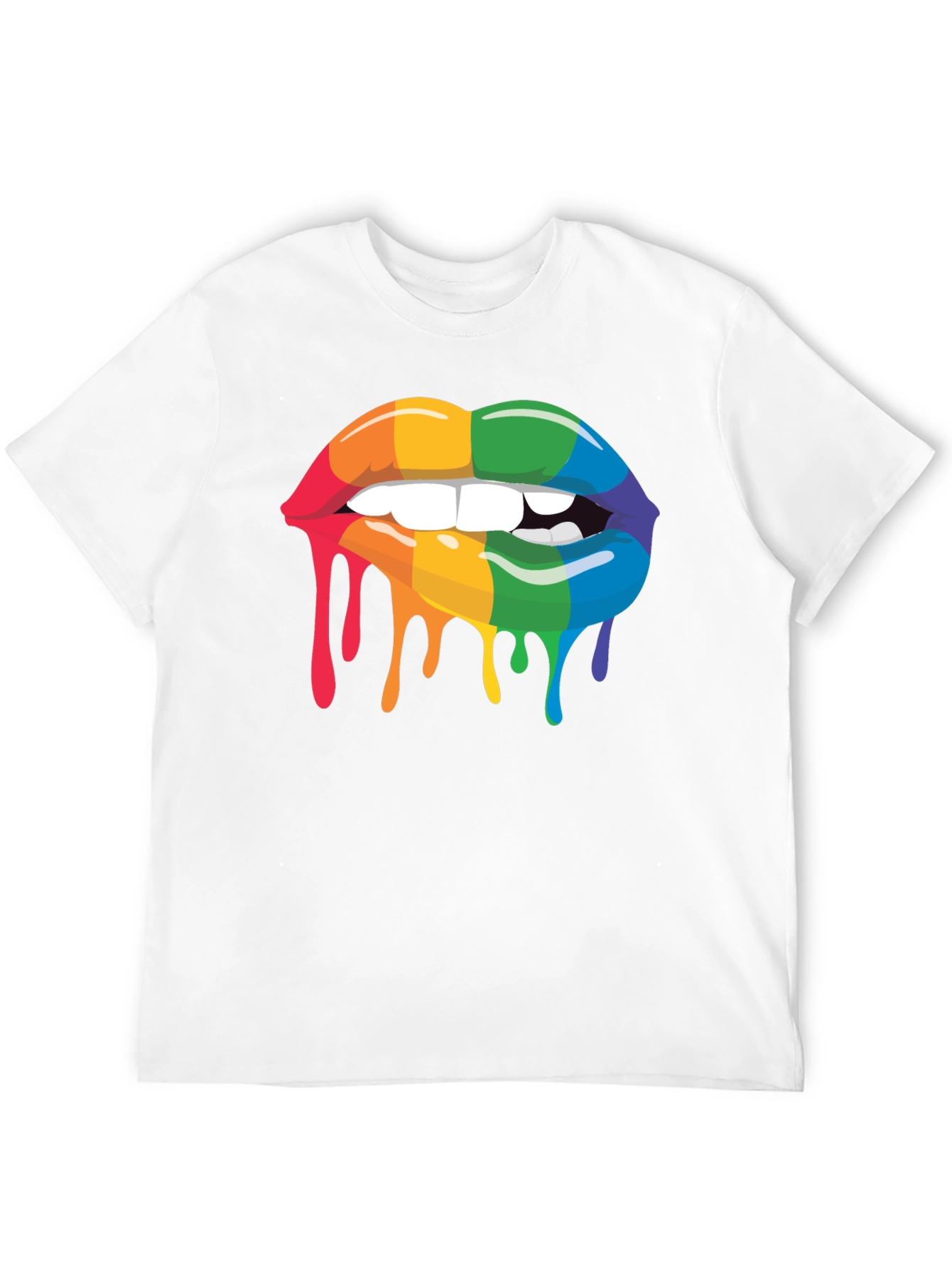 Rainbow Lips Drip Graphic Tee - Pride Apparel