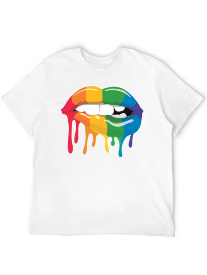 Rainbow Lips Drip Graphic Tee - Pride Apparel