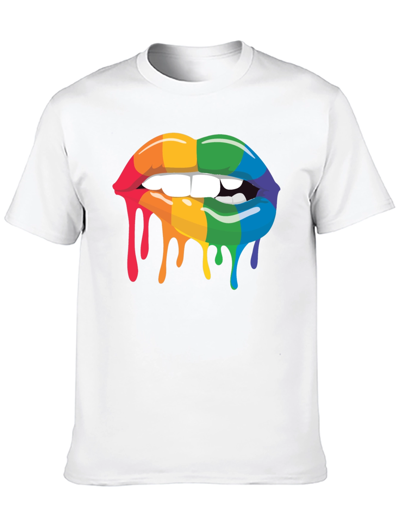 Rainbow Lips Drip Graphic Tee - Pride Apparel