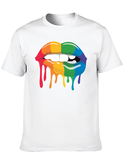 Rainbow Lips Drip Graphic Tee - Pride Apparel