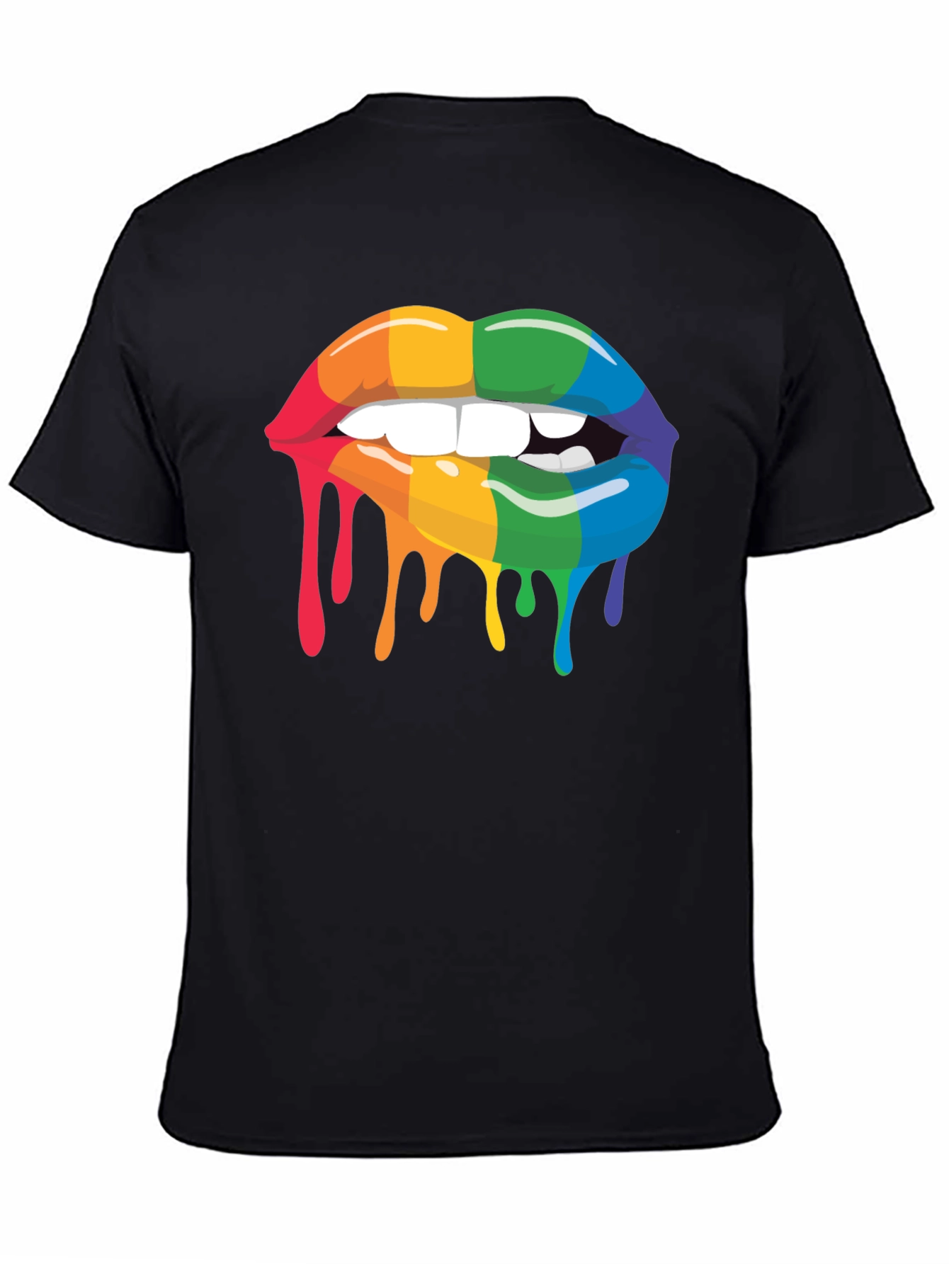 Rainbow Lips Drip Graphic Tee - Pride Apparel