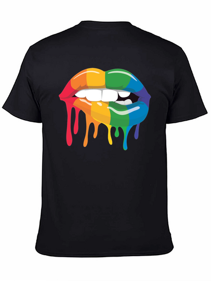 Rainbow Lips Drip Graphic Tee - Pride Apparel