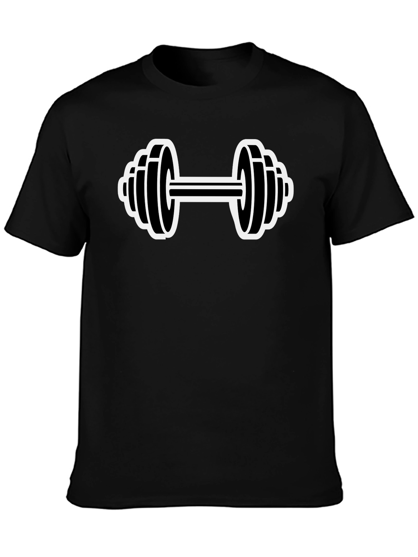 Black Dumbbell Graphic T-Shirt - Gym & Fitness Apparel