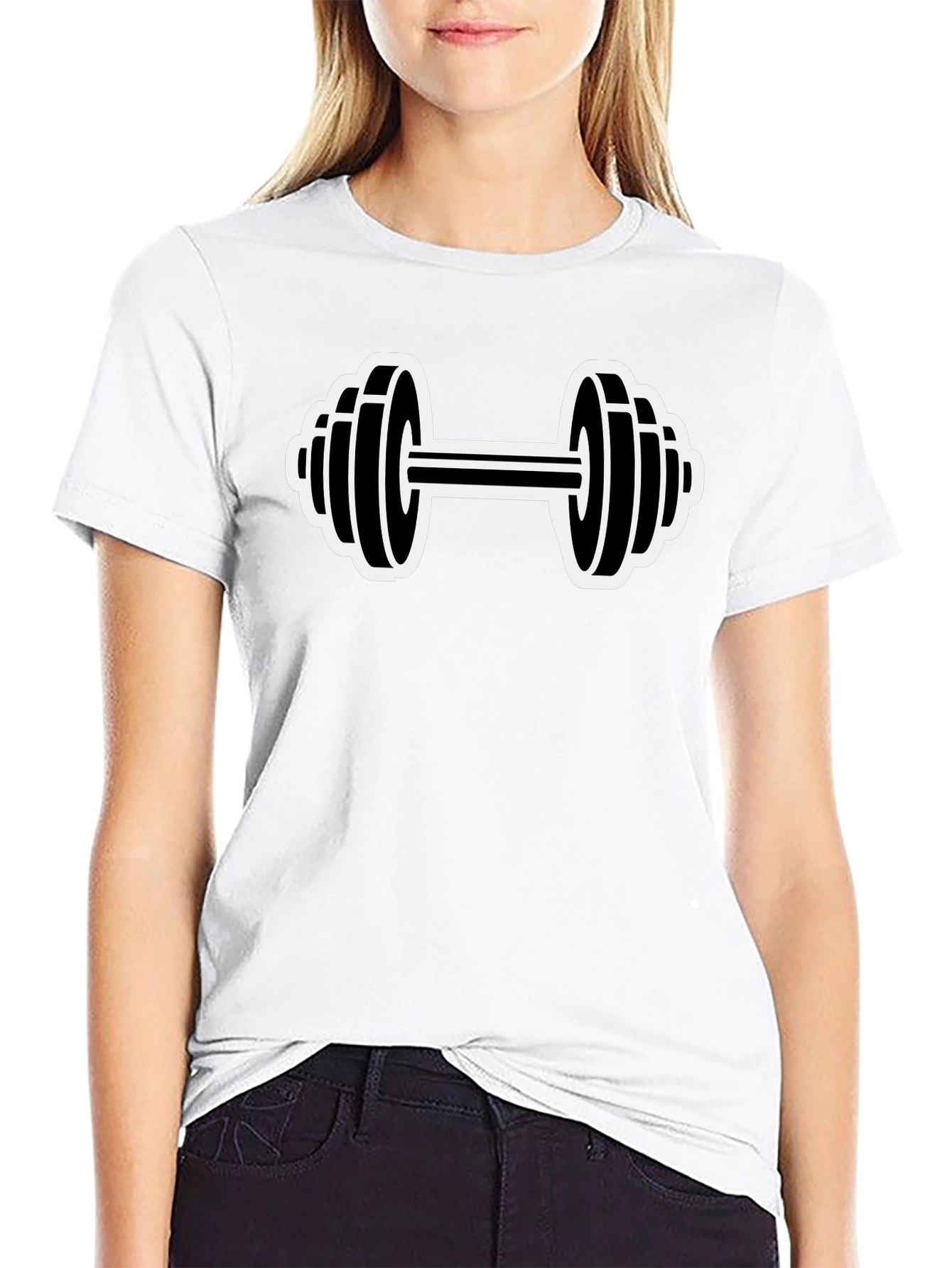 Black Dumbbell Graphic T-Shirt - Gym & Fitness Apparel