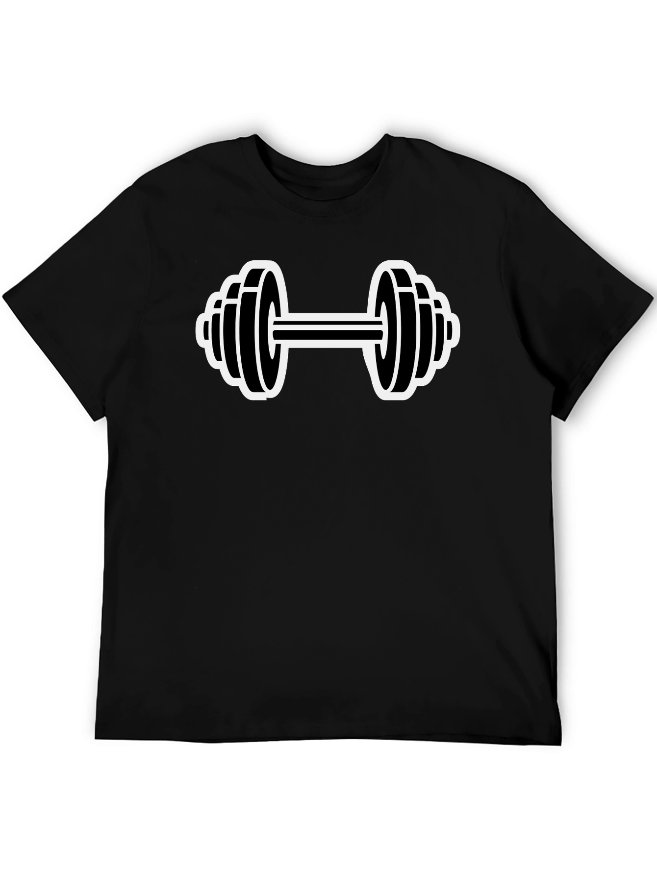 Black Dumbbell Graphic T-Shirt - Gym & Fitness Apparel