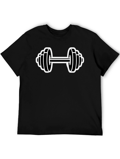 Black Dumbbell Graphic T-Shirt - Gym & Fitness Apparel