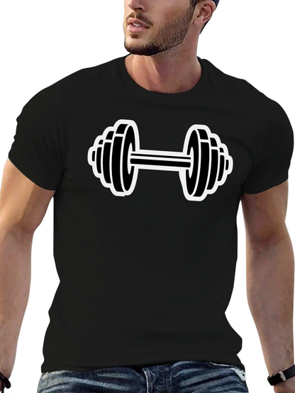 Black Dumbbell Graphic T-Shirt - Gym & Fitness Apparel