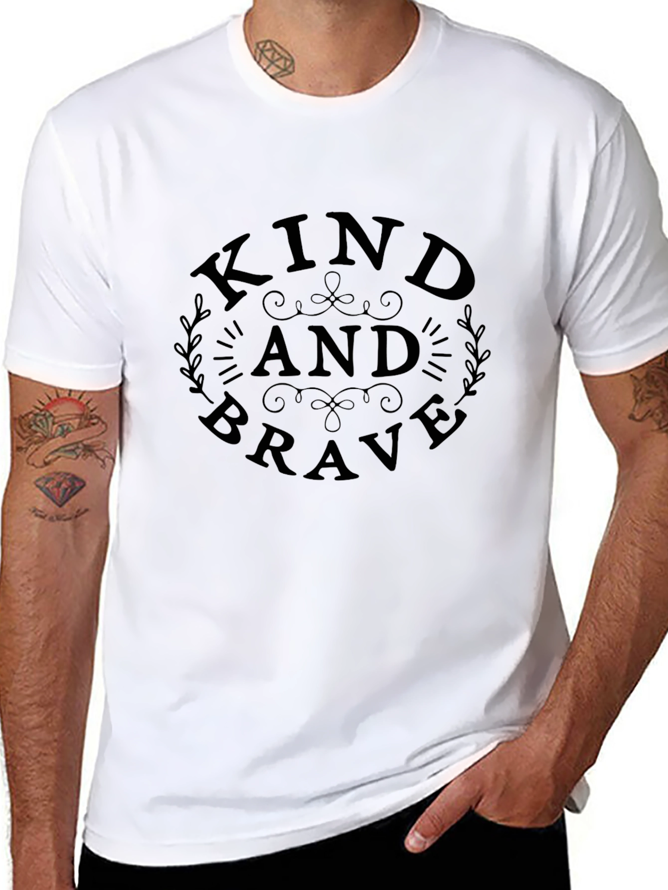 Kind and Brave Black Graphic Tee
