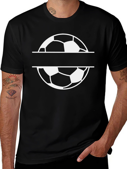 Soccer Ball Graphic Tee - Black Cotton