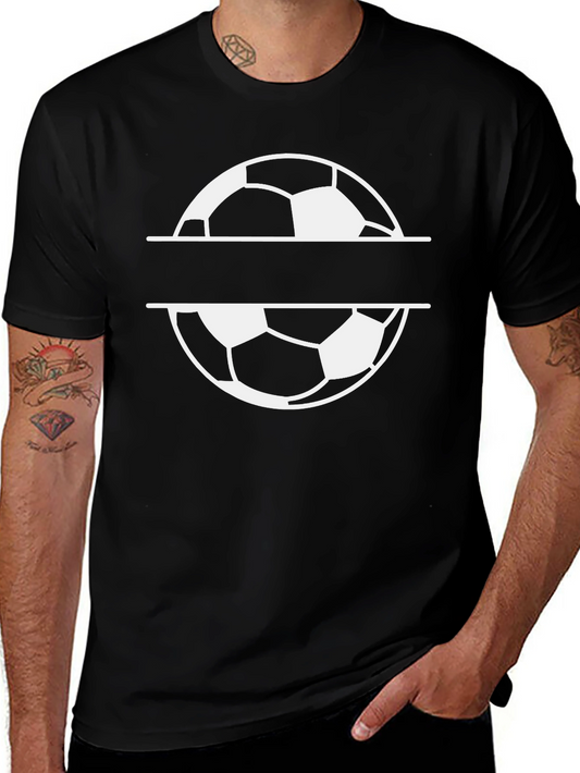 Soccer Ball Graphic Tee - Black Cotton
