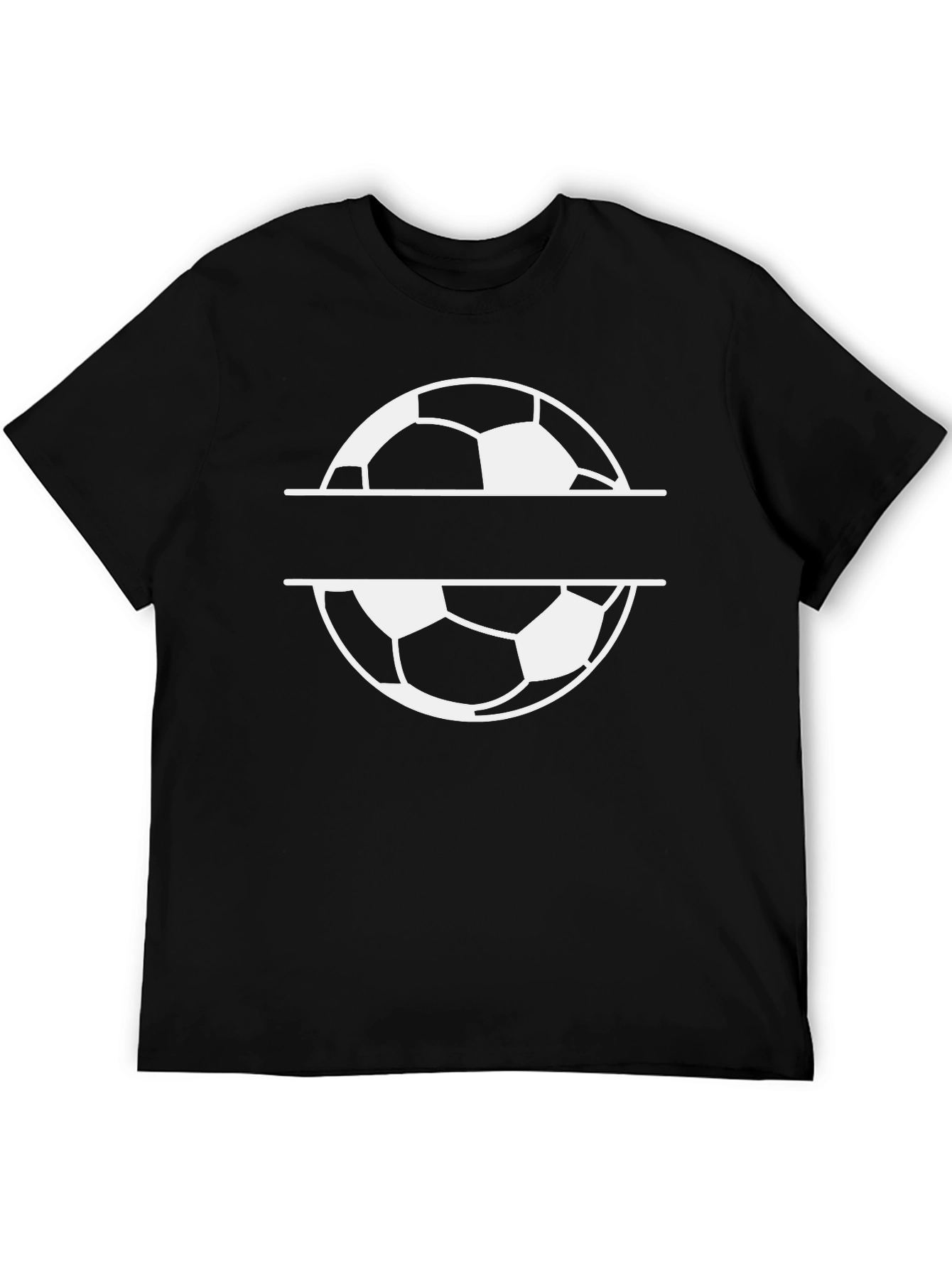 Soccer Ball Graphic Tee - Black Cotton