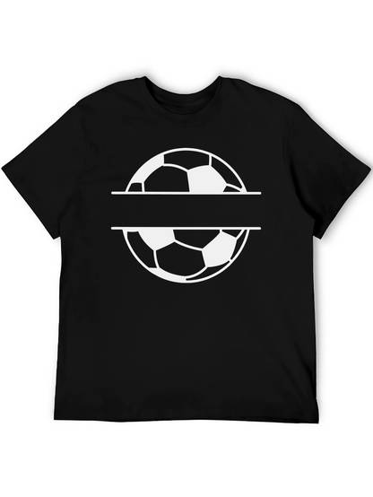 Soccer Ball Graphic Tee - Black Cotton