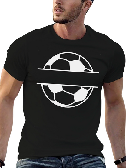 Soccer Ball Graphic Tee - Black Cotton