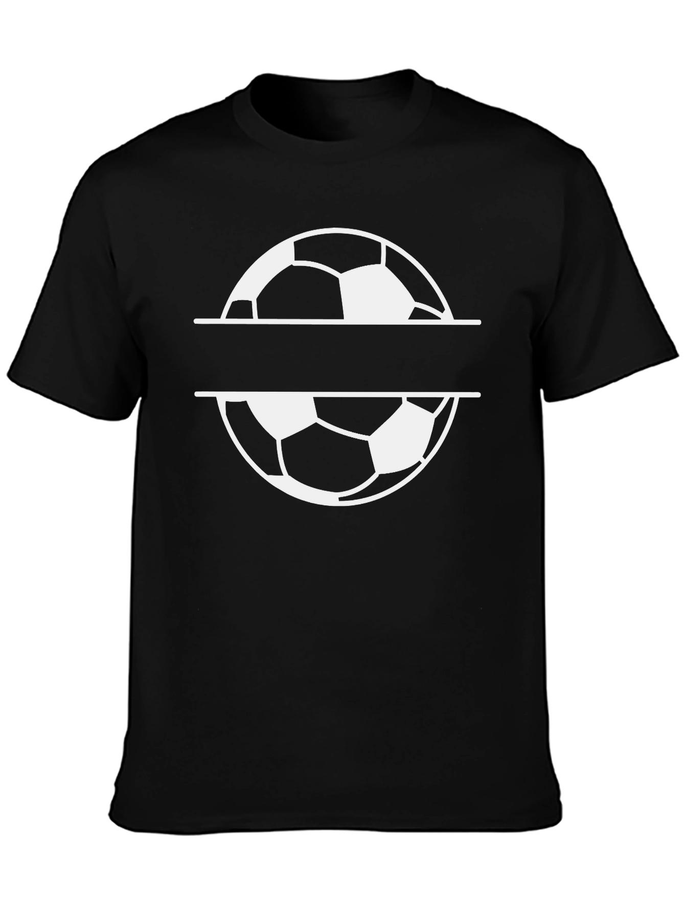 Soccer Ball Graphic Tee - Black Cotton