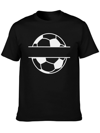 Soccer Ball Graphic Tee - Black Cotton