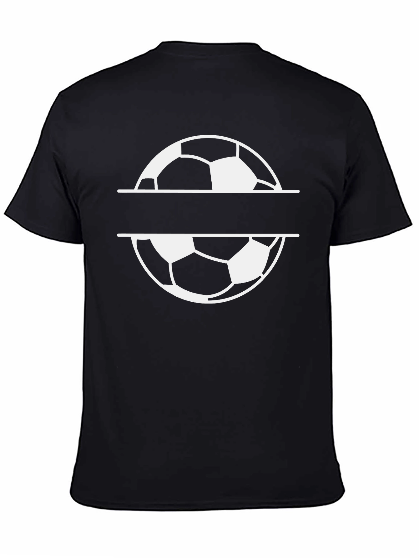 Soccer Ball Graphic Tee - Black Cotton