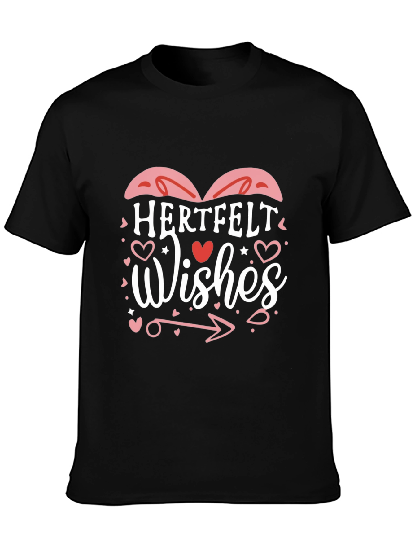 Heartfelt Wishes Graphic Tee - Black