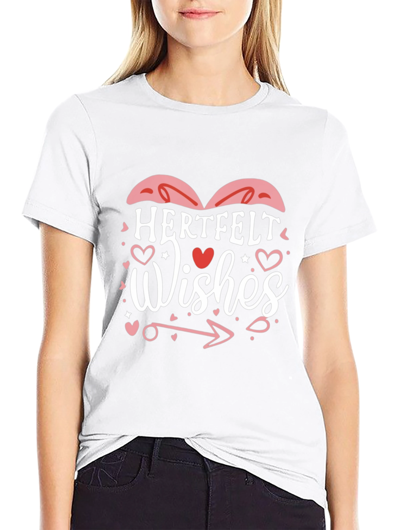 Heartfelt Wishes Graphic Tee - Black