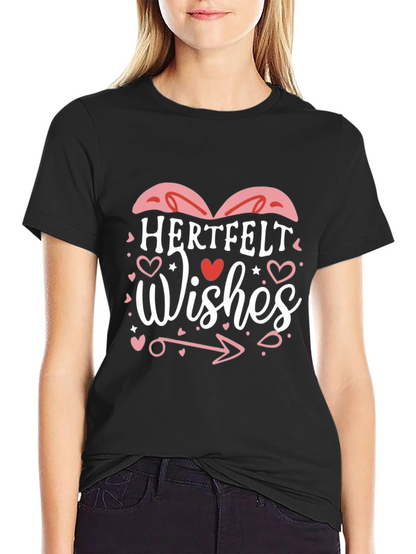 Heartfelt Wishes Graphic Tee - Black