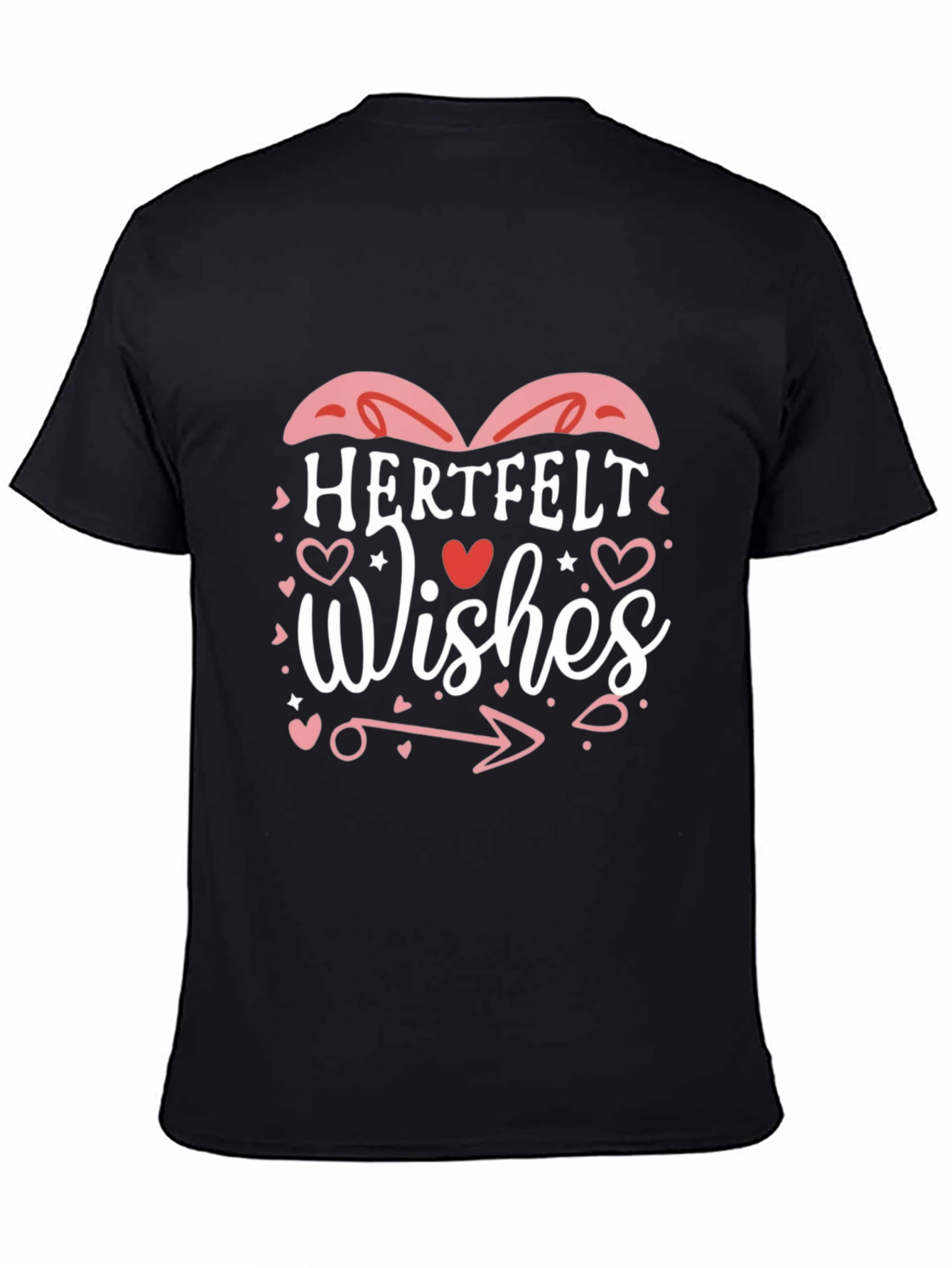 Heartfelt Wishes Graphic Tee - Black