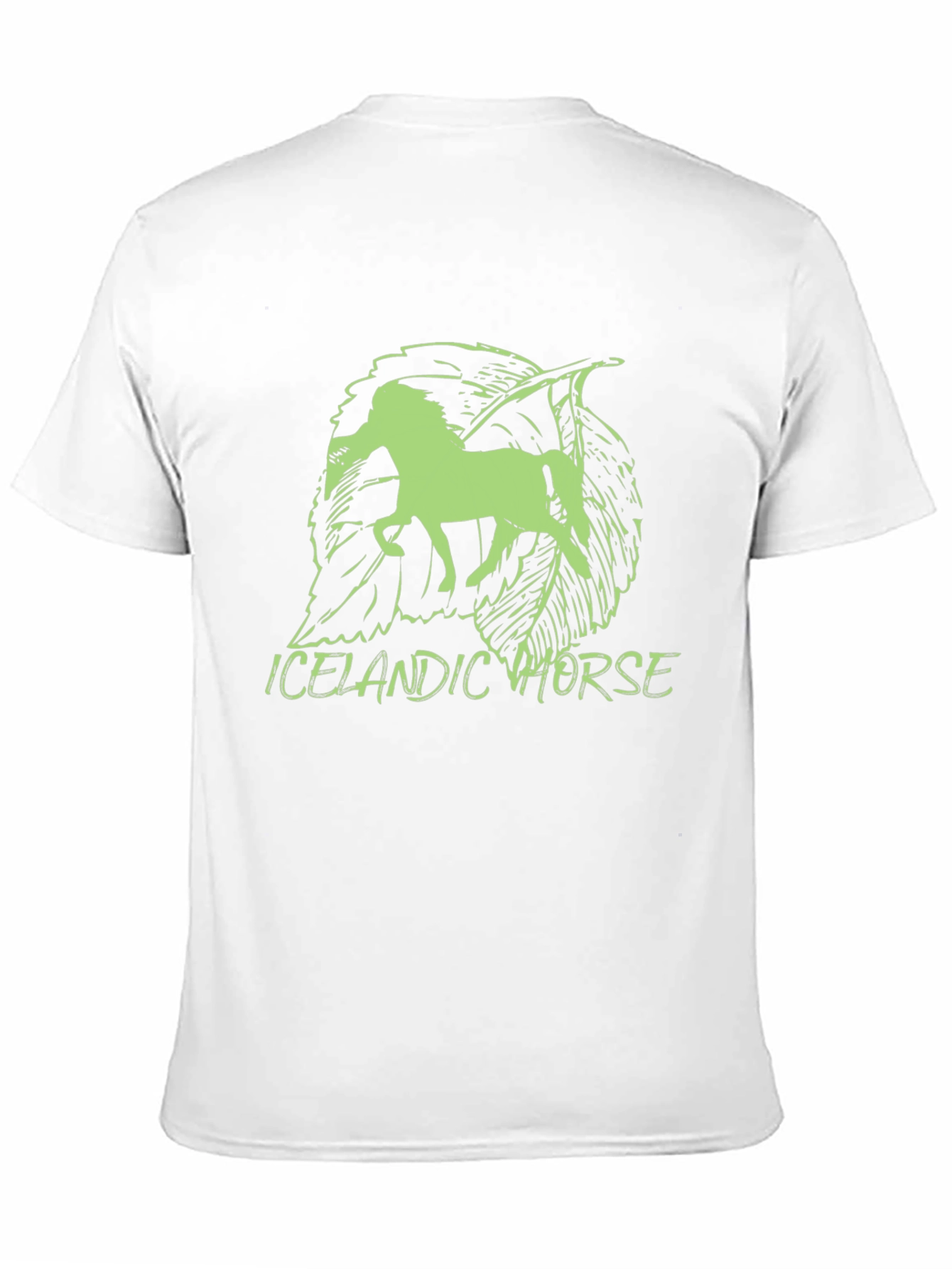Icelandic Horse Graphic Tee - Unique Leaf Design