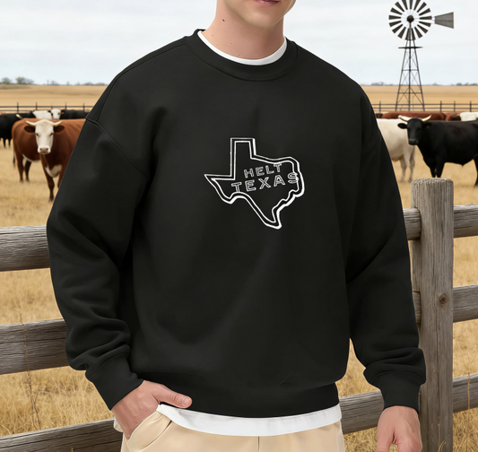 "Helt Texas" State Outline Graphic Crewneck