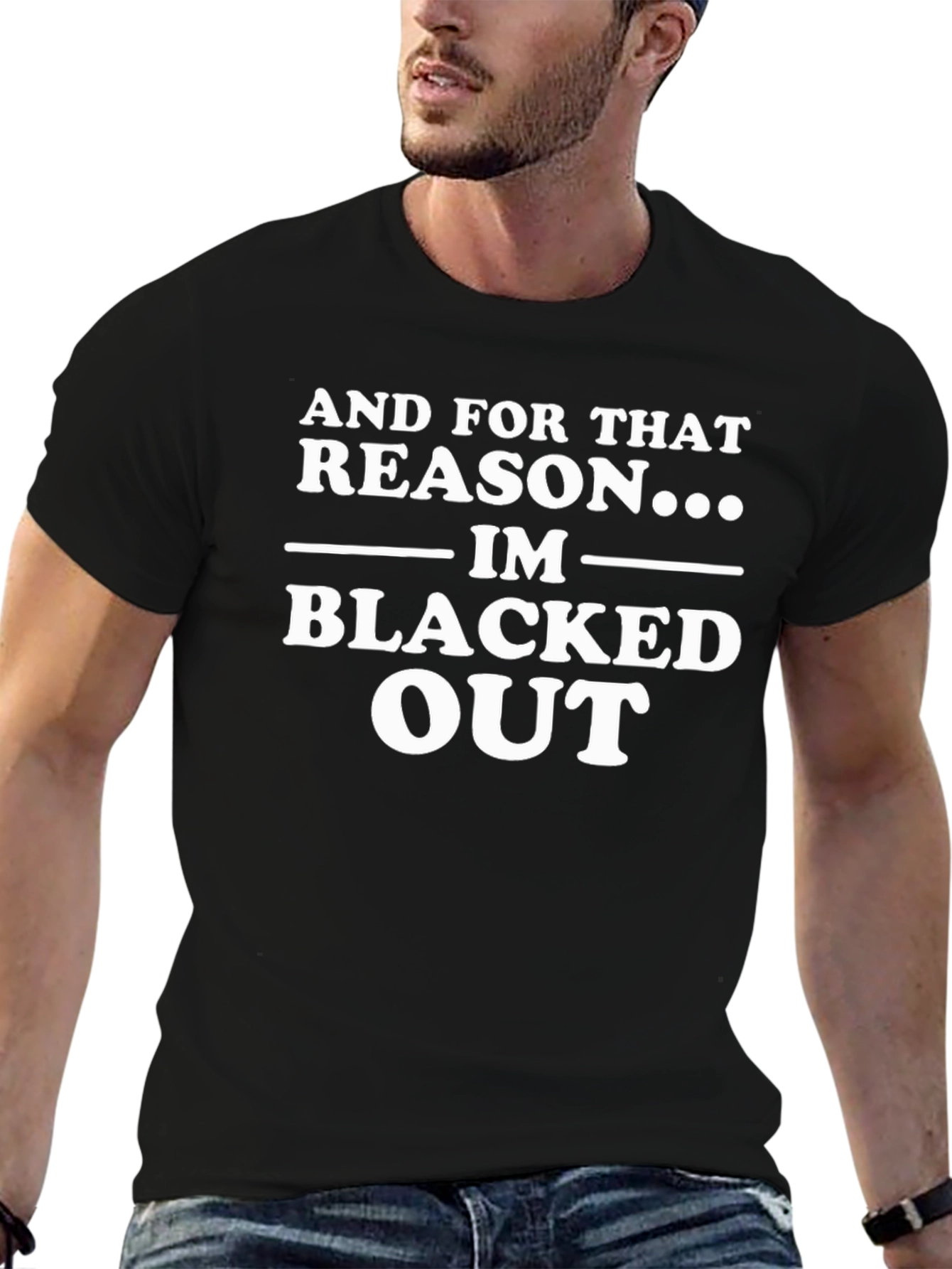 Blacked Out Slogan T-Shirt - Mens Novelty Tee