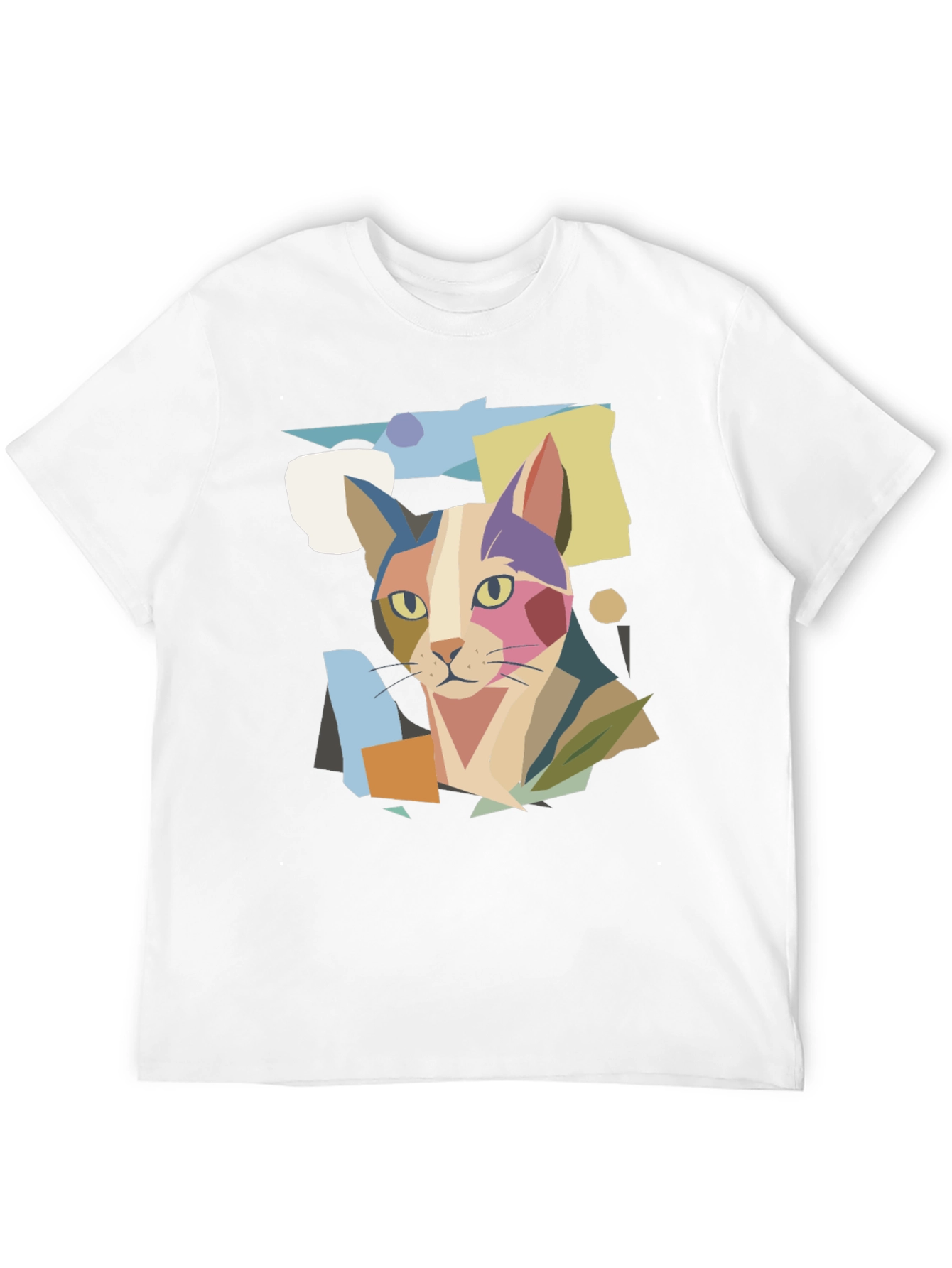 Abstract Cat Graphic Print Tee