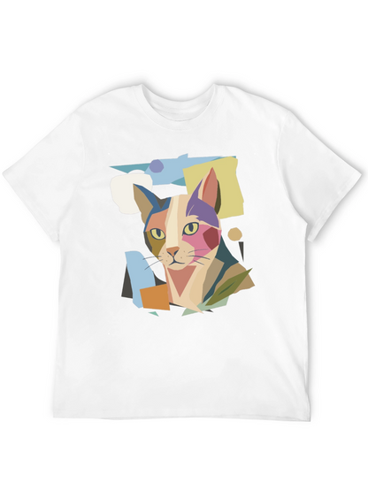 Abstract Cat Graphic Print Tee