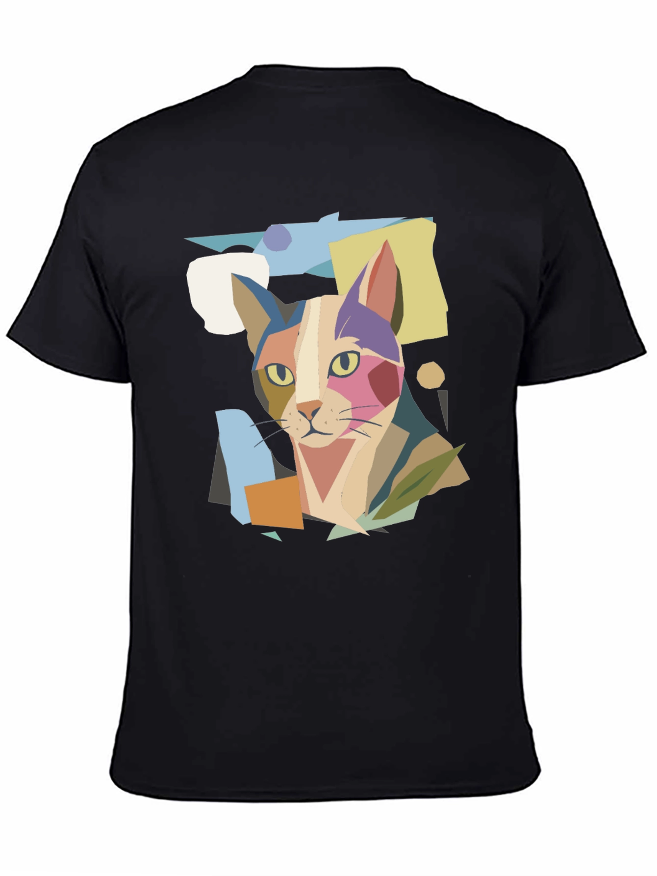 Abstract Cat Graphic Print Tee