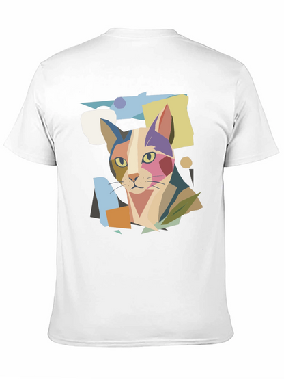 Abstract Cat Graphic Print Tee