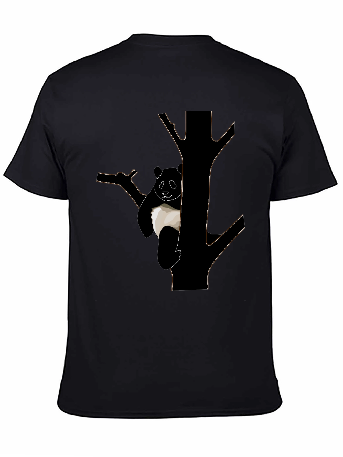 Panda Tree Graphic T-Shirt - Black Cotton Tee