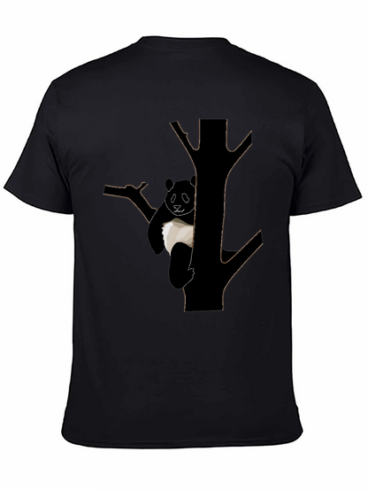 Panda Tree Graphic T-Shirt - Black Cotton Tee