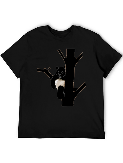 Panda Tree Graphic T-Shirt - Black Cotton Tee