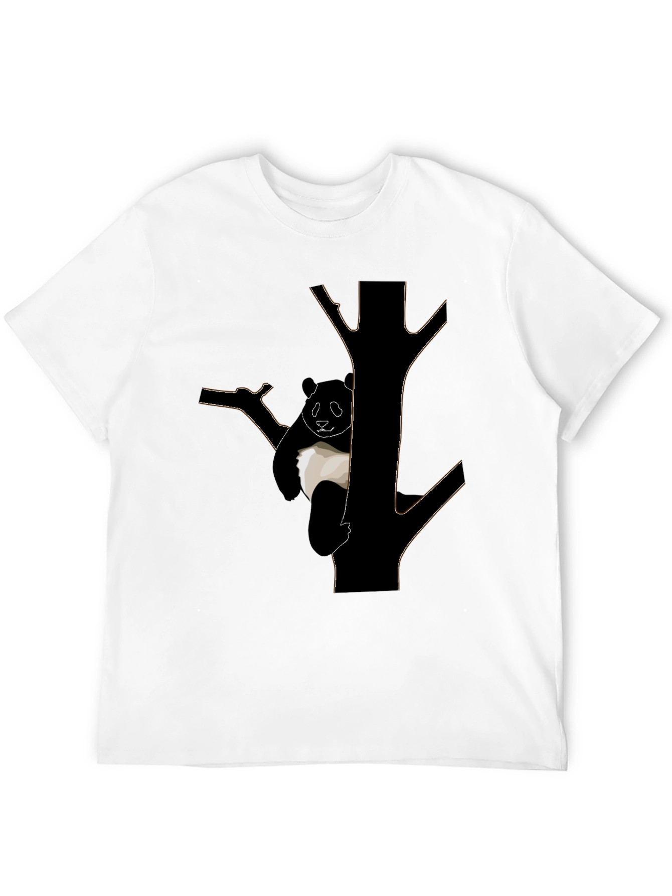 Panda Tree Graphic T-Shirt - Black Cotton Tee
