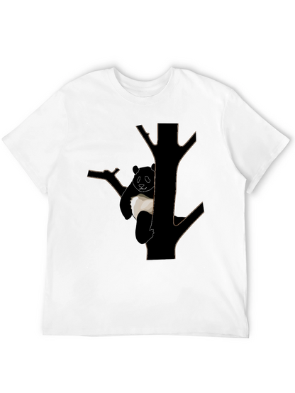 Panda Tree Graphic T-Shirt - Black Cotton Tee