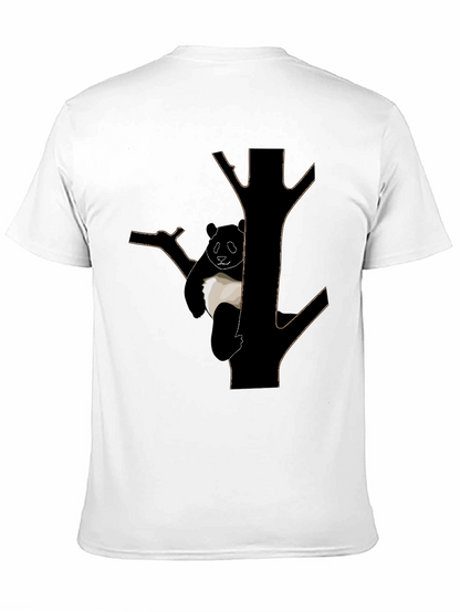 Panda Tree Graphic T-Shirt - Black Cotton Tee