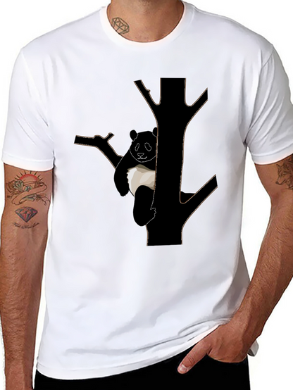 Panda Tree Graphic T-Shirt - Black Cotton Tee