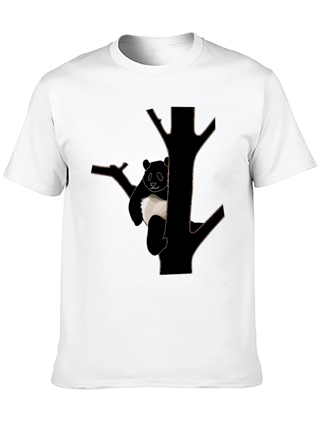 Panda Tree Graphic T-Shirt - Black Cotton Tee