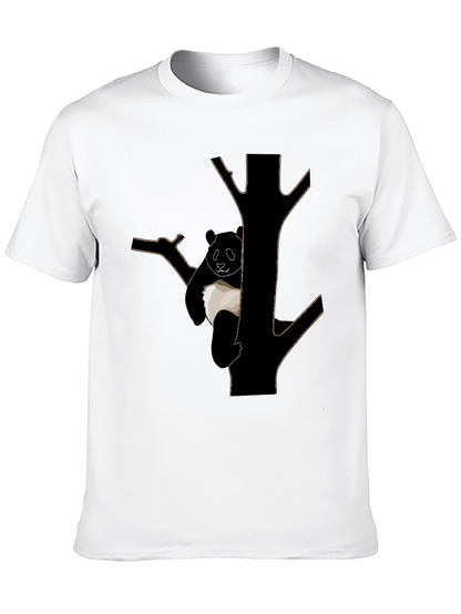 Panda Tree Graphic T-Shirt - Black Cotton Tee