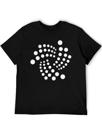 Iota Crypto White Dot Design Black T-Shirt