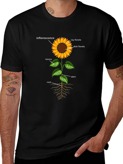 Sunflower Anatomy Black T-Shirt