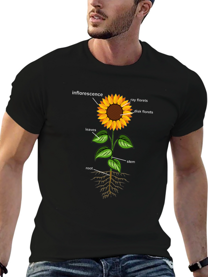 Sunflower Anatomy Black T-Shirt