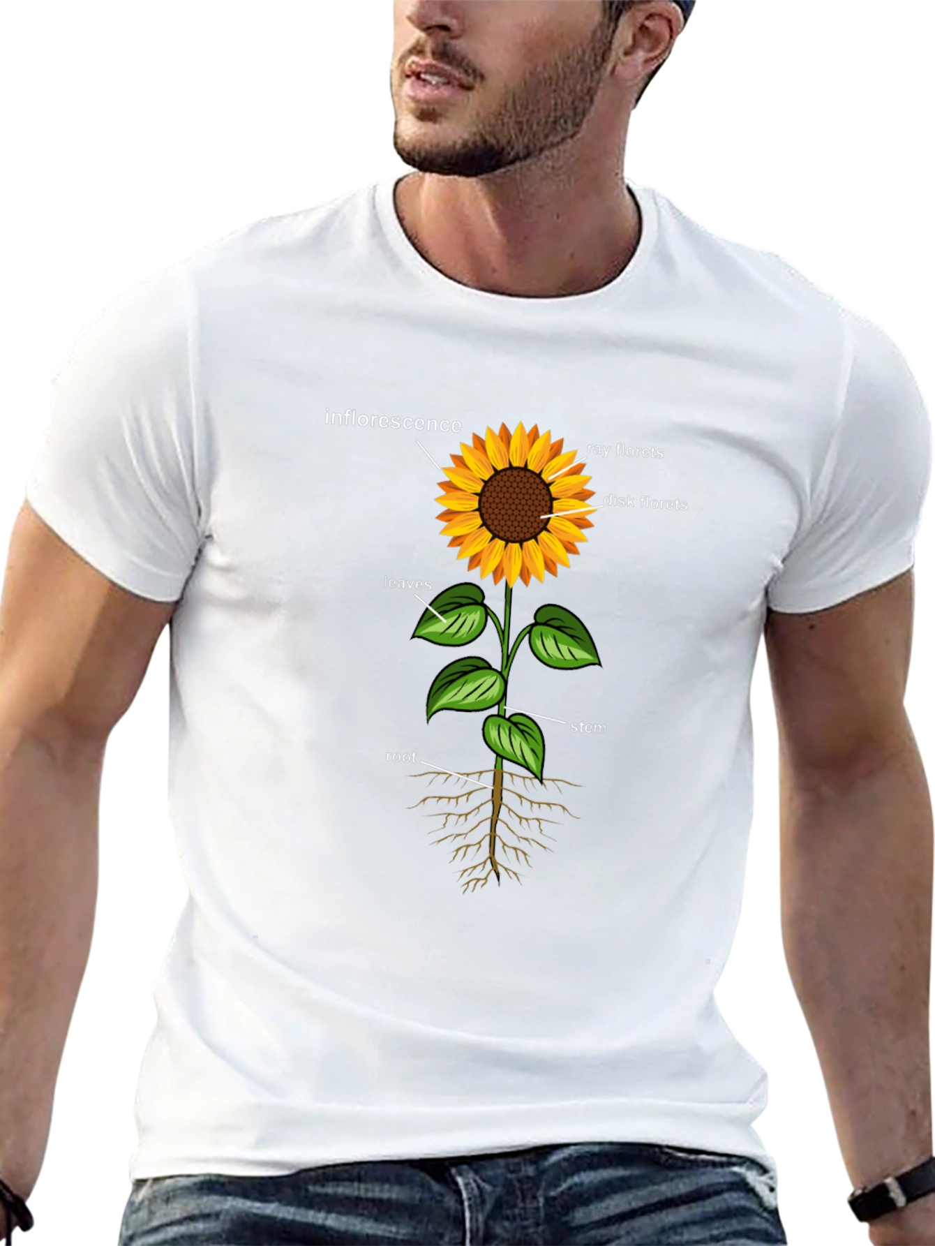 Sunflower Anatomy Black T-Shirt
